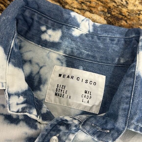 WEAR CISCO The Crop Shirt Denim / Cloud Tie Dye Long Sleeve Size M/L - Picture 8 of 11